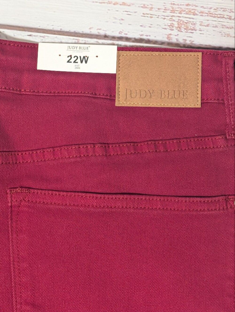 Judy Blue Jeans 22 Plus High Waist Scarlet Red Skinny Leg Tummy Control - Picture 4 of 13